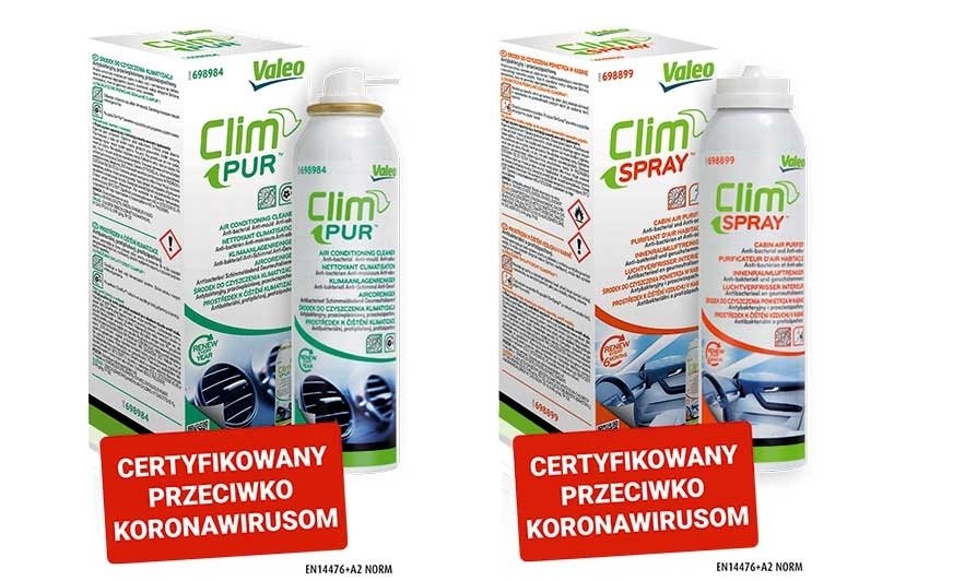 Valeo ClimSpray i ClimPur z certyfikatem skuteczności  przeciw koronawirusom
